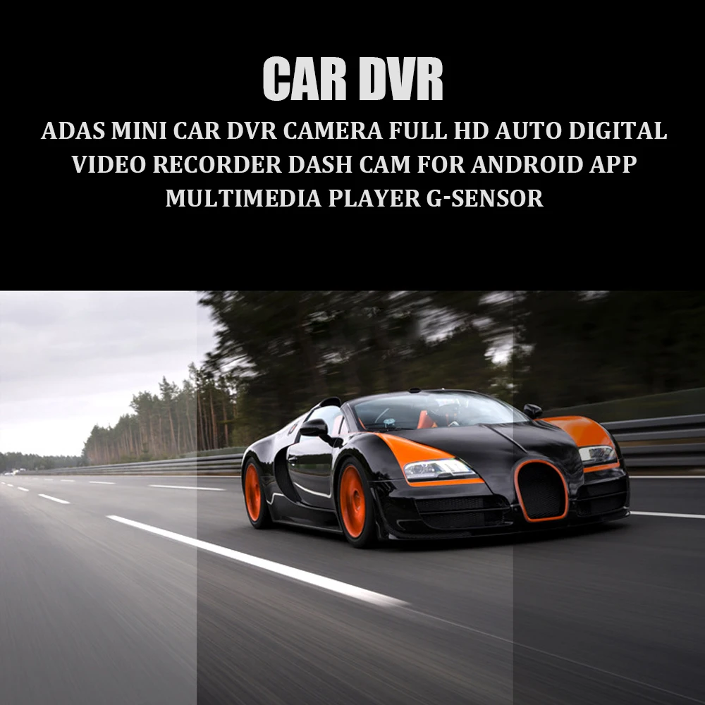 Автомобильный мини видеорегистратор ADAS Full HD цифровой для Android APP мультимедийный