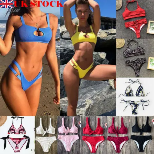 2019 Newest Fashion Hot Sexy Charming Wholesale Women Bandage Bikini Padded Bra Push-Up Tops Thongs Bottoms Swimwear Swimsuit | Спорт и