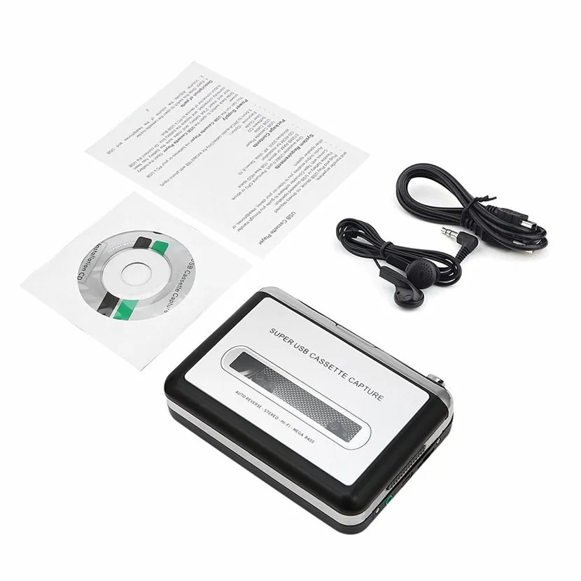 2018 Tape to PC Super Cassette To MP3 Audio Music CD Digital Player Converter Capture Recorder +Headphone USB 2.0 Drop Shipping |