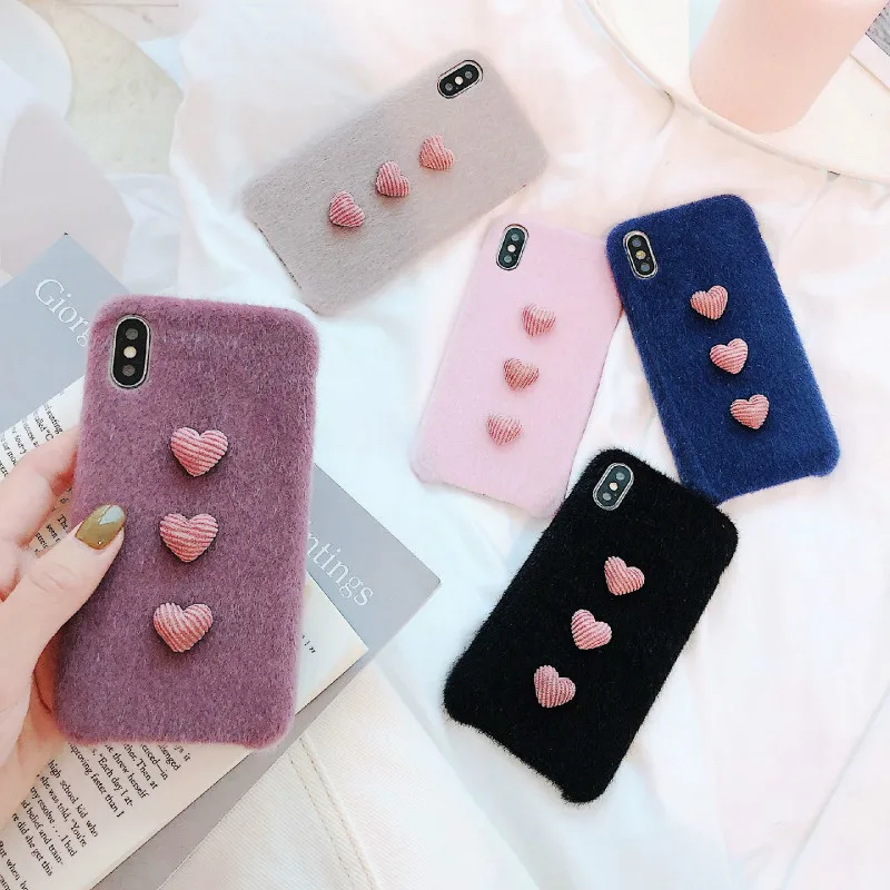 Xindiman 2019 плюшевый чехол для телефона iphone 7 plus 8 Чехлы теплые модные Капа i Phone Case 6 6s
