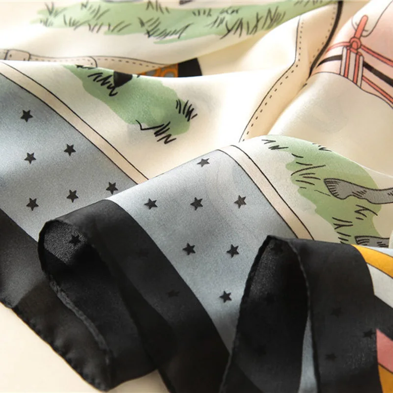 2019 luxury summer women head scarf fashion quality soft silk Scarves female shawls Foulard Beach cover-ups wraps bandana | Аксессуары