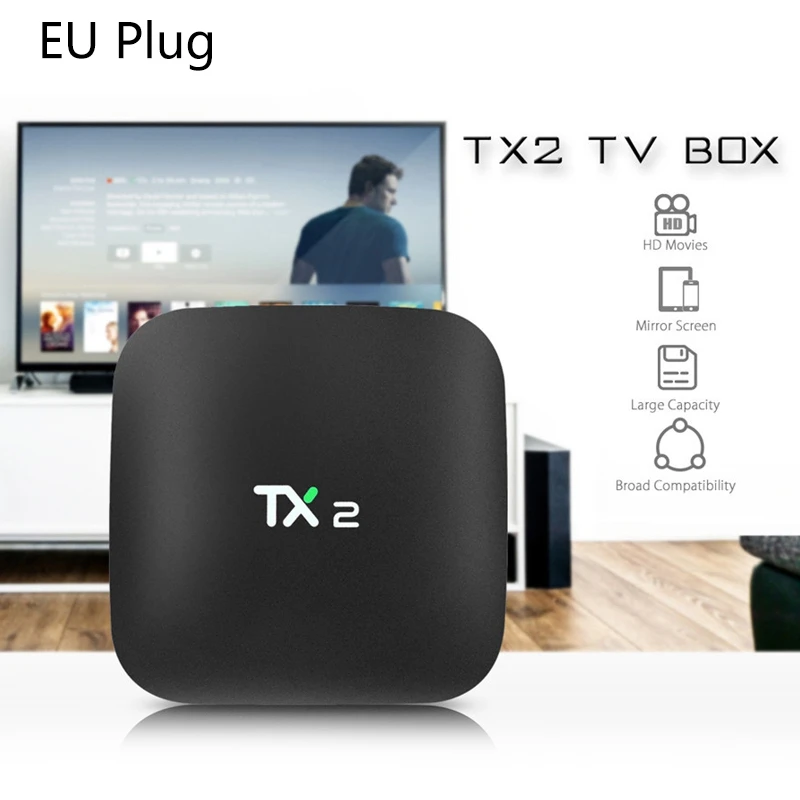 2018 TX2 2 ГБ + 16 Гб Rockchip RK3229 Android 6 0 TV BOX WiFi медиаплеер EU Plug|ТВ-приставки и медиаплееры| |