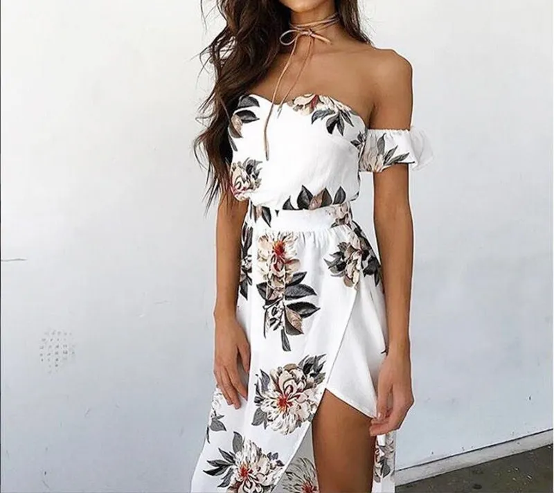 Женское длинное платье с цветочным принтом Boho Коктейльные Вечерние пляжные