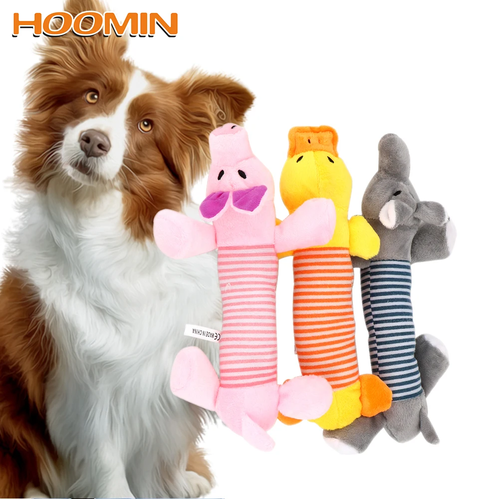 HOOMIN популярная собака кошка флисовые игрушки слон утка свинья писк звук жевания