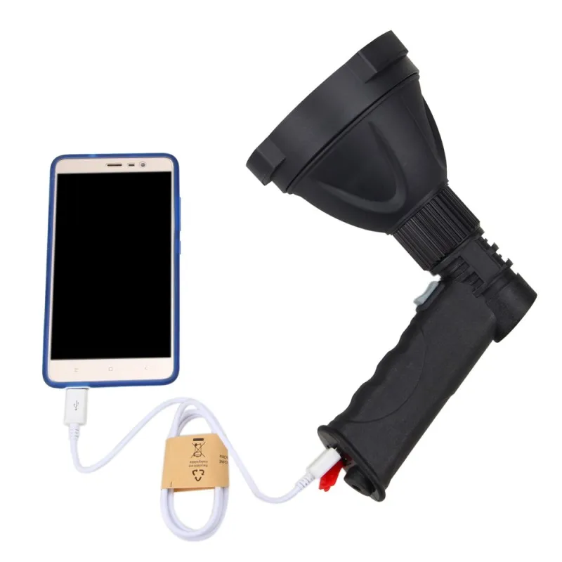 Фонарь XM L T6 светодиодный аккумуляторный 8000 лм 110 мм + USB провод штатив|Подсветка
