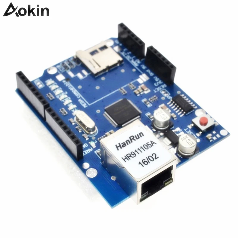 W5100 веб-сервер SD-карта сетевой экран Плата расширения модуль для Arduino UNO R3 ATMega 328 |