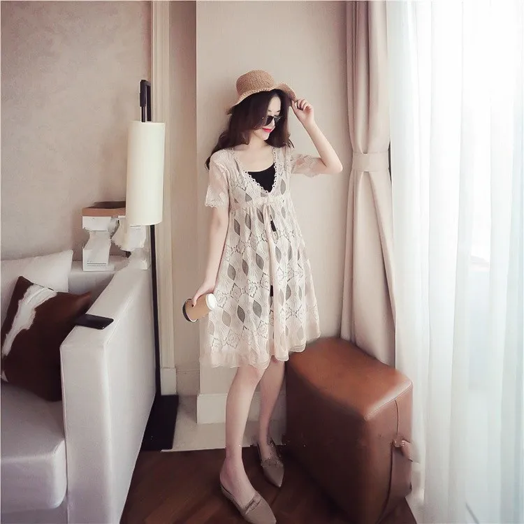 Женское кружевное платье трапециевидной формы с v образным вырезом повседневное