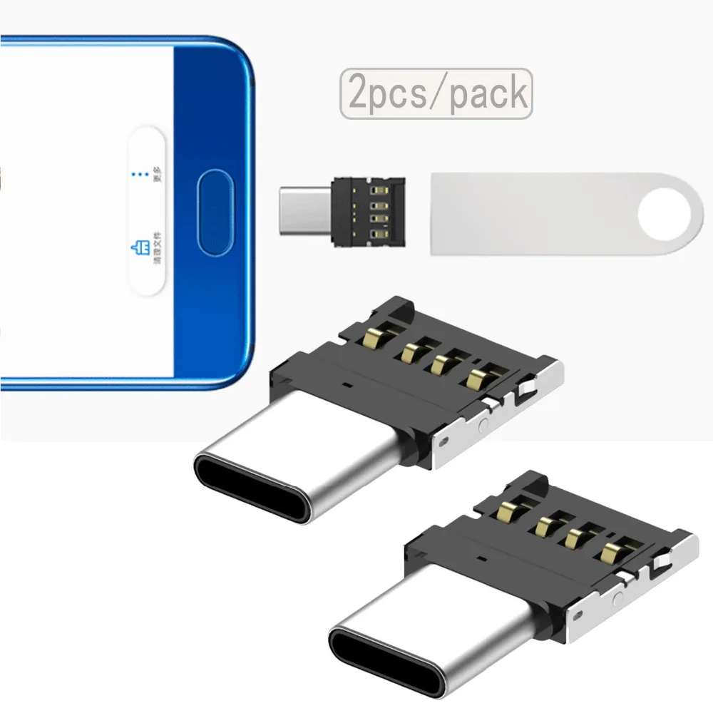 2 шт. типа C с портом папа для USB мама OTG адаптер Samsung Galaxy S8 S9 плюс Huawei Mate10 P20 Pro смарт
