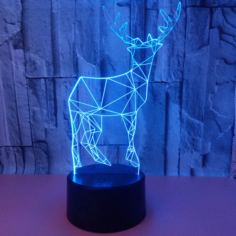 YIMIA новинка подарок USB 7 цветов Изменение Wapiti олень светодиодный ночник 3D стол
