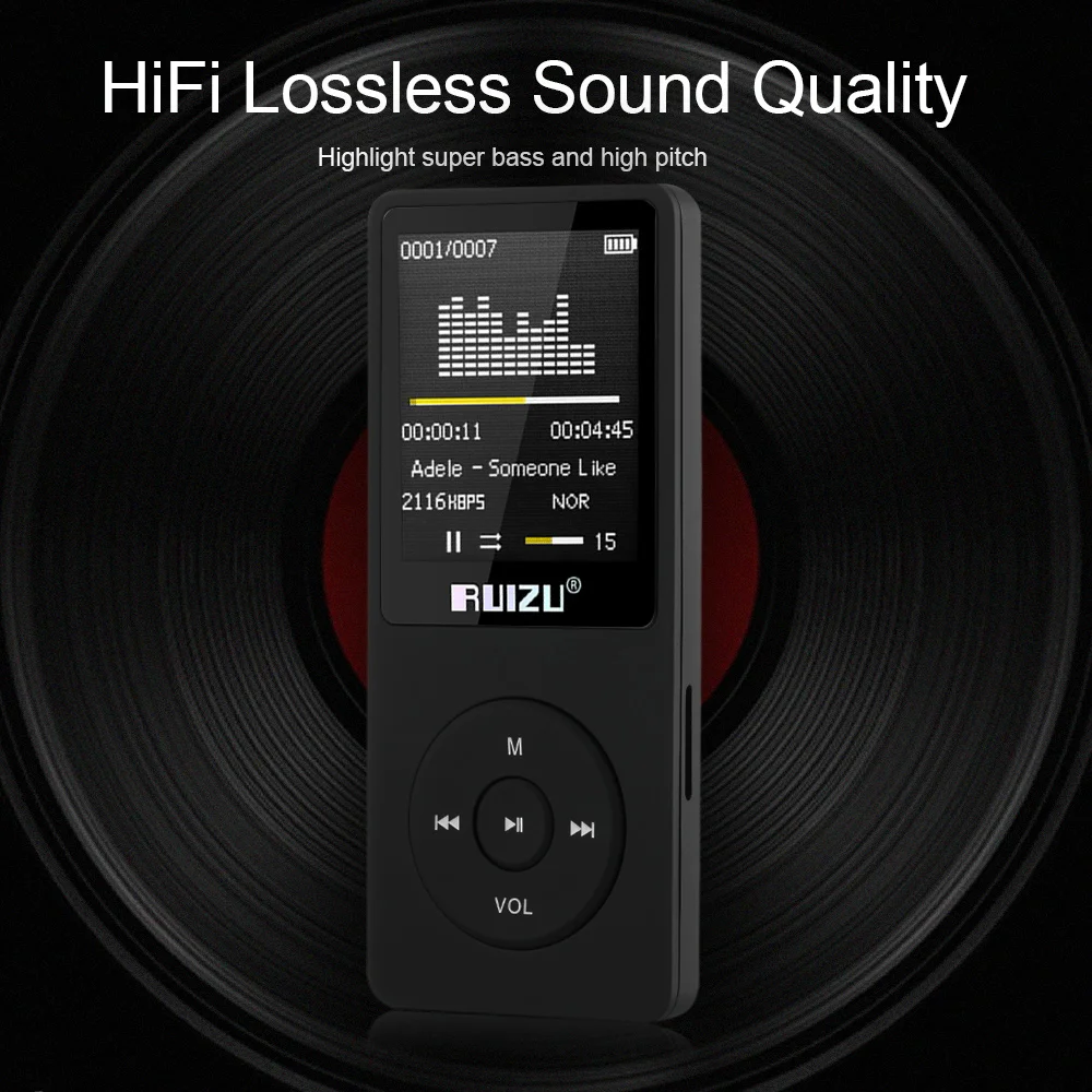 Ruidu X02 8 ГБ 1,8 дюйма MP3 MP4 плеер HiFi качество звука без потерь секундомер TF карта FM радио Запись электронная книга календарь синхронизации