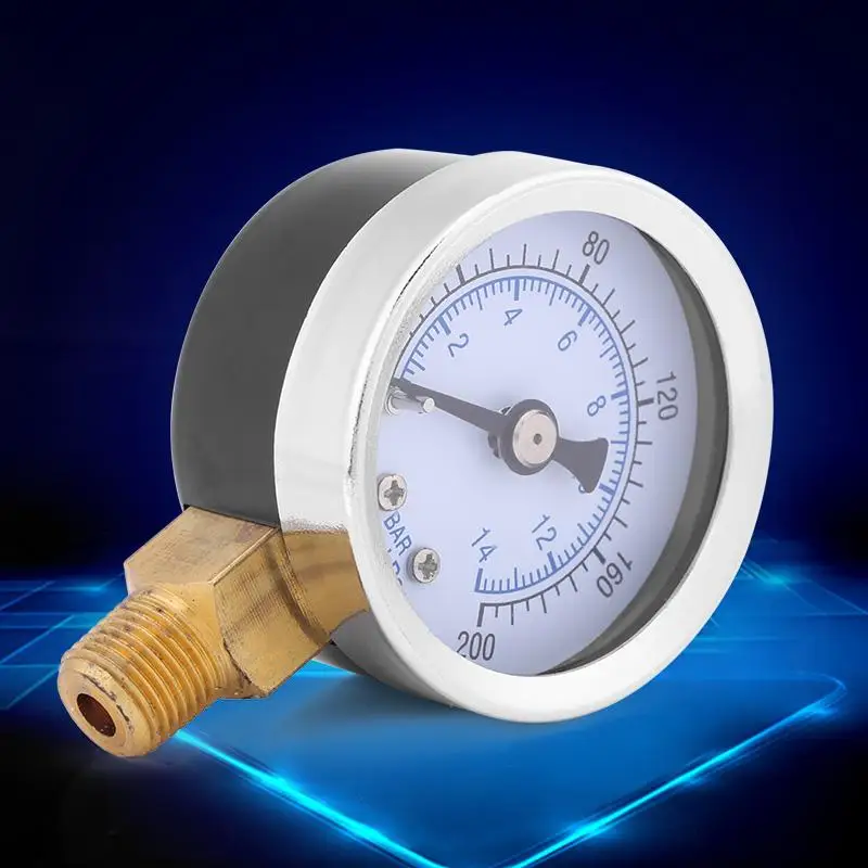 0 1/8 PSI 14 бар измеритель давления в шинах 40 мм Циферблат вакуумный манометр