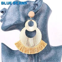 earrings for women tassel boho drop oversize fashion statement luxury dangle long earring big handmade geometric gifts african