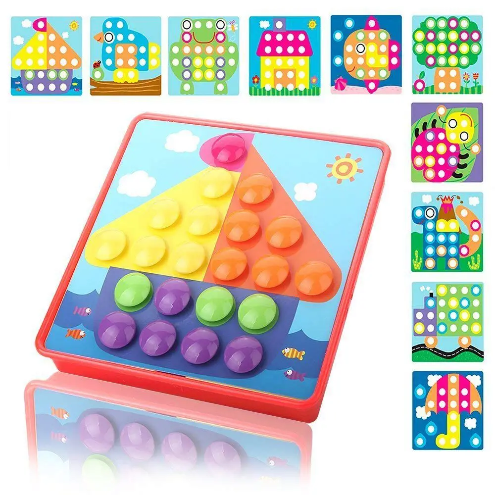 LCLL Button художественные цветные мозаичные пазлы Обучающие Игрушки для раннего