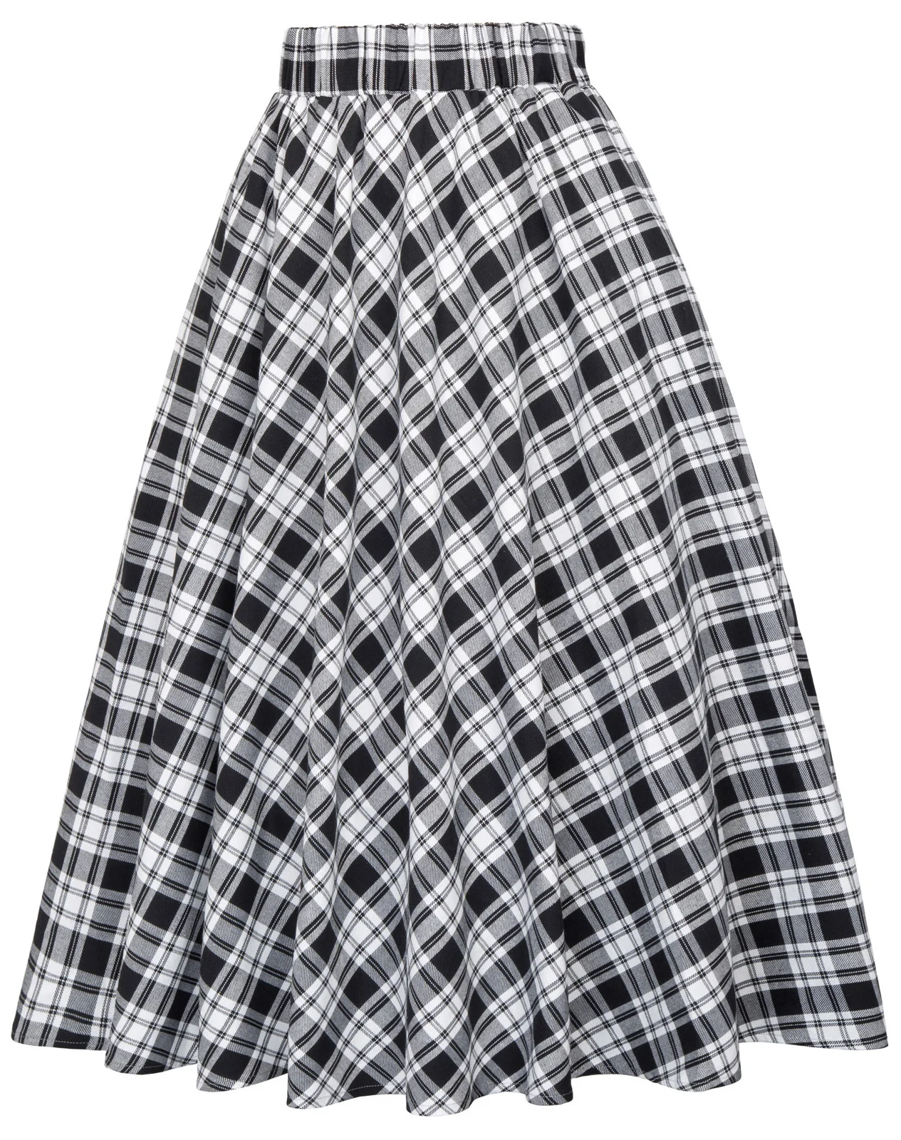 Стильная юбка трапециевидной формы Женская винтажная модная клетчатая в клетку