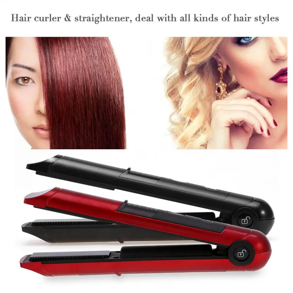 

Hot Hair Straightener Flat Iron Mini Rechargeable Cordless Hair Straightener Iron Hair Care Treatment Device Styling Tool