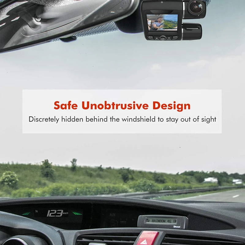 V68 Dash Cam Fhd 1080P + 2 дюйма Автомобильный видеорегистратор Двойной объектив камеры
