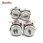 32 мм хромированная кнопка 1P 2P монета пауза EIXT выбор логотипа 12 В Кнопка с подсветкой старт Аркады Кнопка