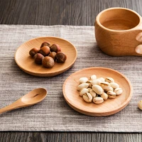 wooden dishes household utensils small pallets fruit snacks plate dinner plates wooden tableware wood round solid snack plates