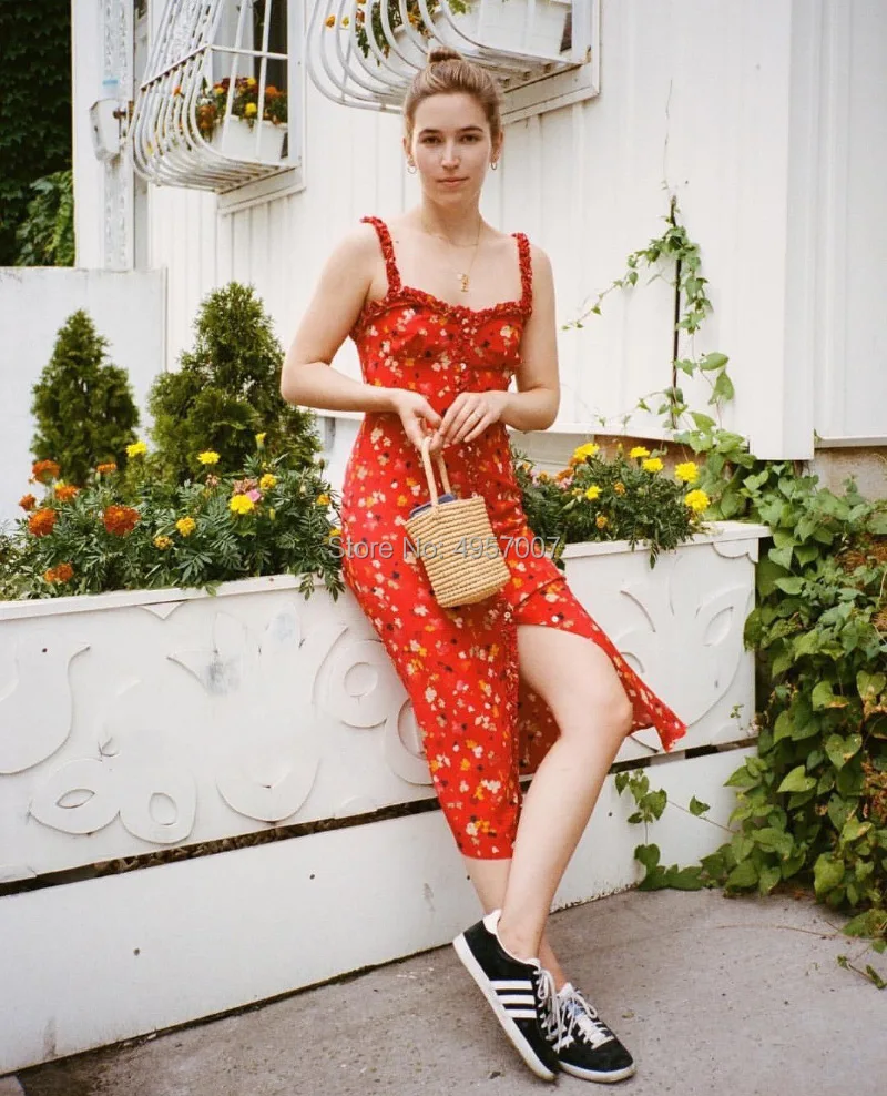 Топ из шелка с цветочным принтом пикантные Juliet Rouge Fleur пуговицы спереди талия