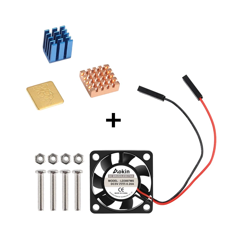 Защитный чехол для Raspberry Pi 3 с алюминиевым радиатором + вентилятор охлаждения