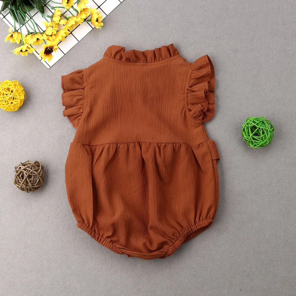 2019 брендовая Милая Одежда для новорожденных девочек Одноцветный комбинезон с