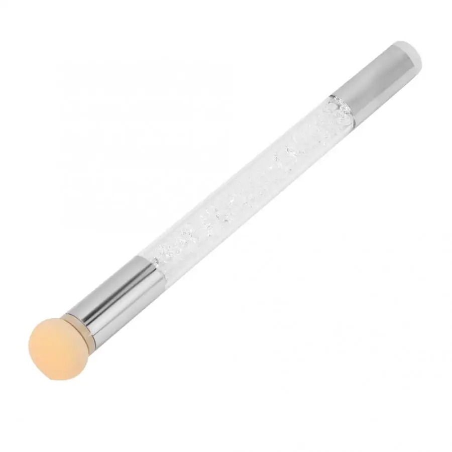 Щетка для ногтей двухсторонняя ручка дизайна губчатая головка со стразами