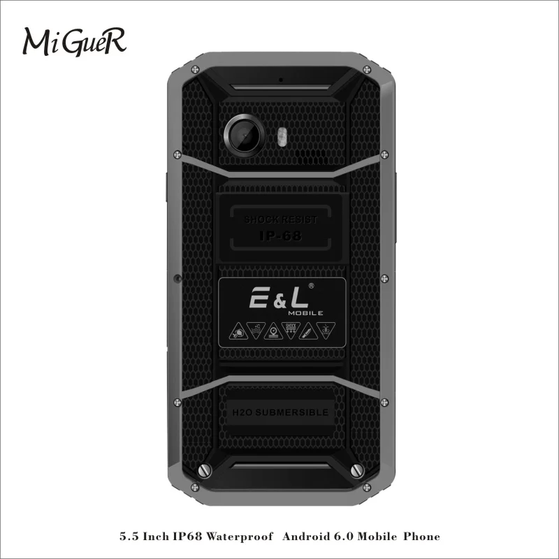 E & L W8 4G LTE IP68 водонепроницаемый мобильный телефон 5 дюймов Android 7 0 MTK6735