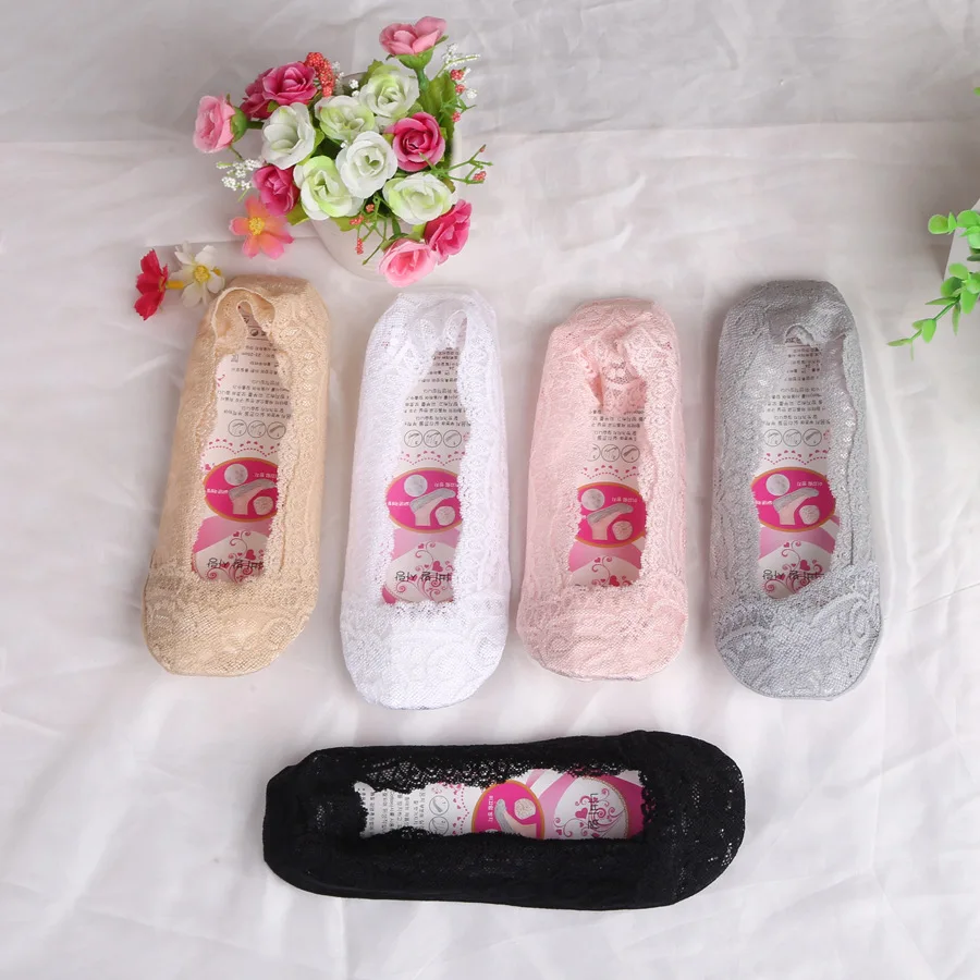 2019 Fashion Women Girls Summer Socks Style Lace Flower Short Sock Antiskid Invisible Ankle Sox | Женская одежда