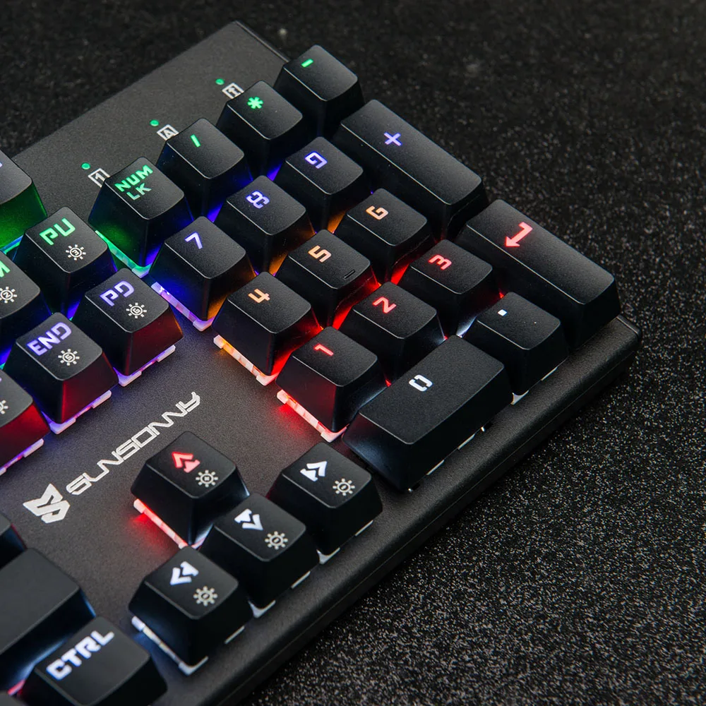 Новый SUNSONNY S-J5 проводной Механическая игровая клавиатура синий переключатель