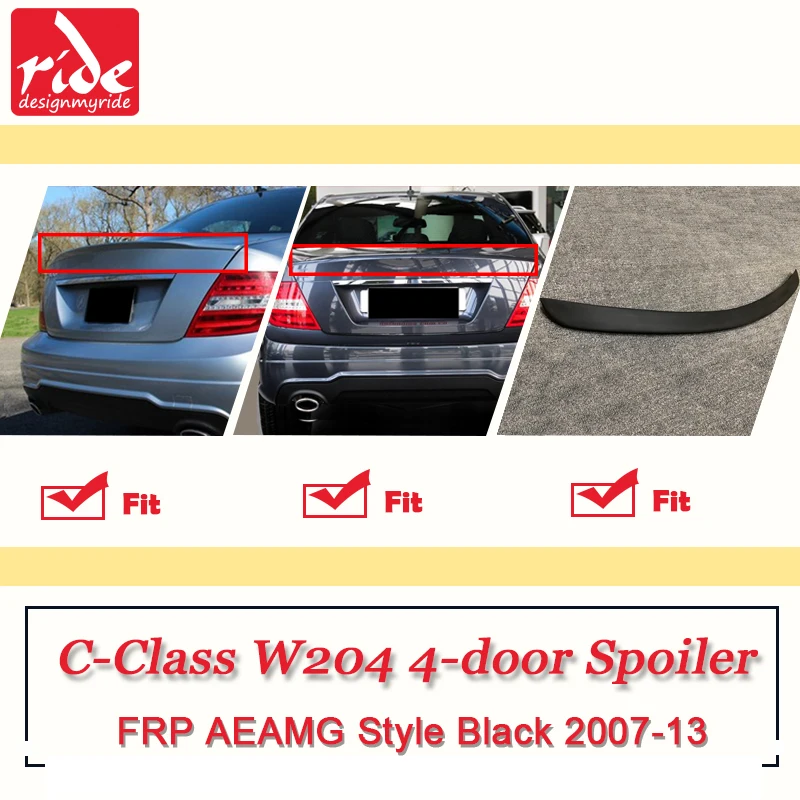 W204 4 дверь хвост спойлер крыло AEAMG Стиль frp праймер черный для Bezn C Class C180 C200 C250