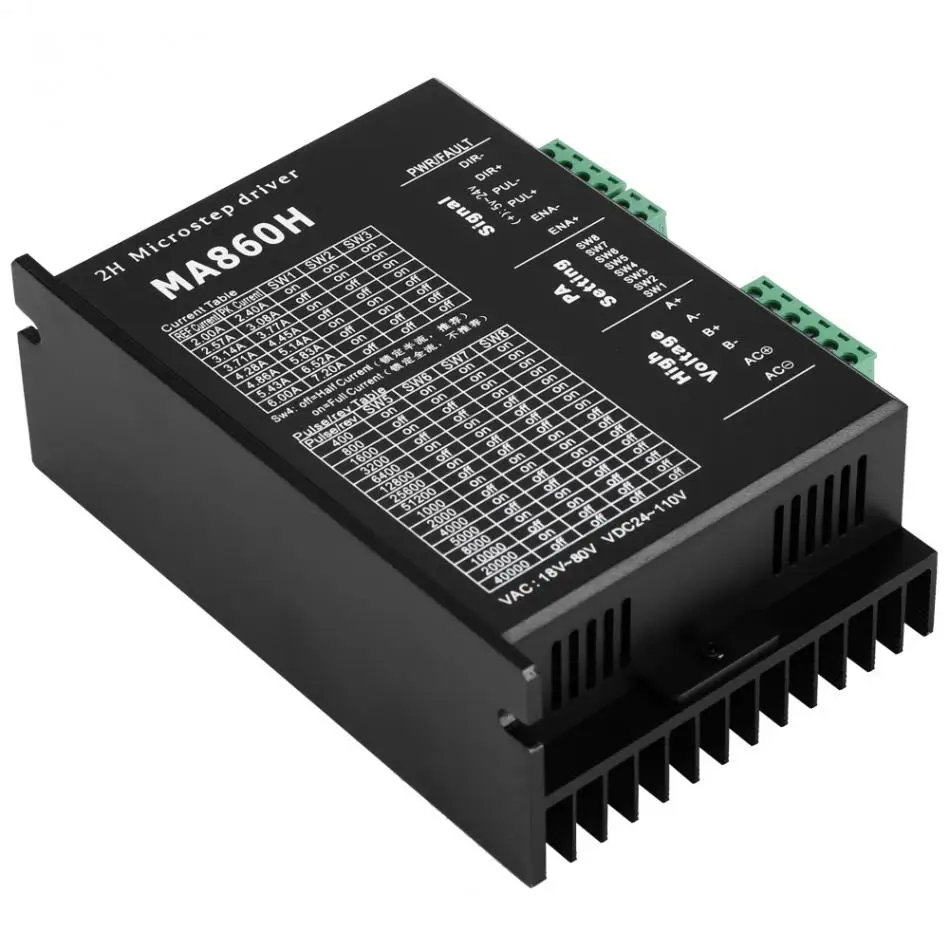 1 шт. MA860H шаговый двигатель драйвер модуль контроллера 18 80 В AC/24 110 DC 7.2A для 2 фазы 86