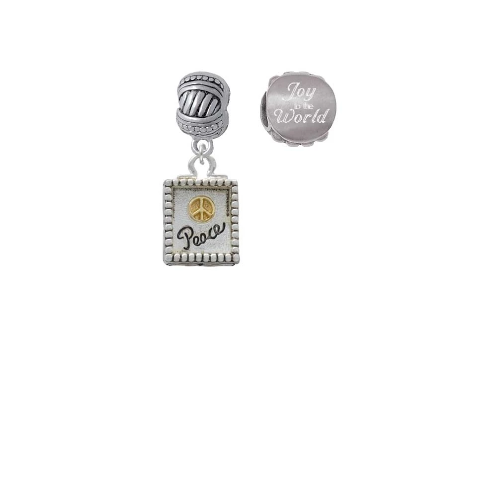 Двухцветная теневая коробка ''Peace'' со знаком мира Joy to the World Charm Beads (набор