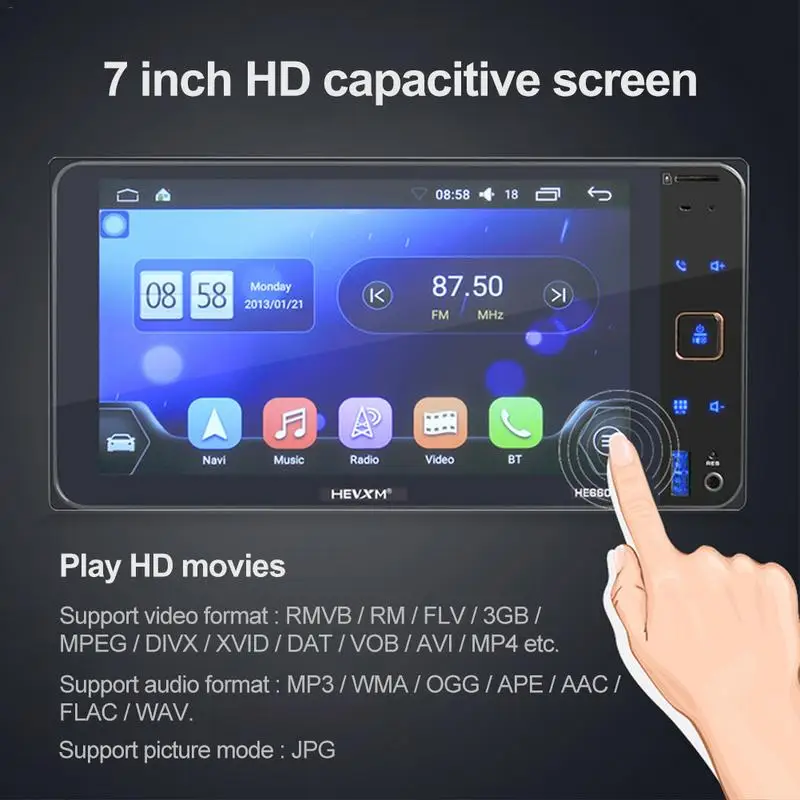 7-дюймовый MP5 емкостный Экран автомобиля Android навигации игрока gps интегрирована