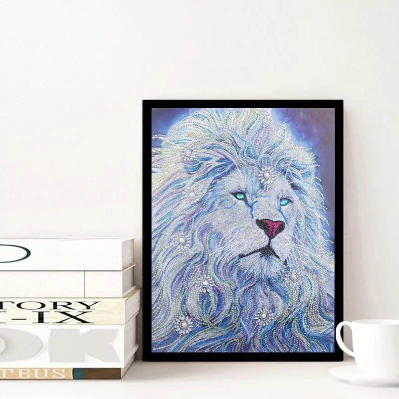 5D DIY Special Shaped Diamond Painting Lion Cross Stitch Embroidery Kits Mosaic Home Wall Decoration | Дом и сад