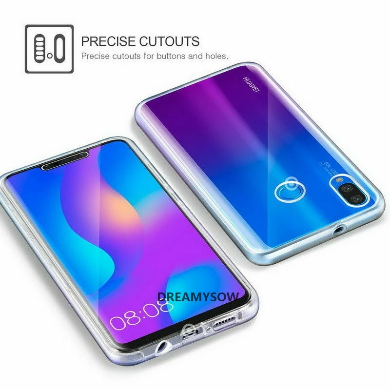 Двойной прозрачный чехол для Huawei P30 Pro Y6 /Y7 P Smart 2019 P20 Mate 10 20 Lite P9 P8 2017 Nova 2i мягкий из