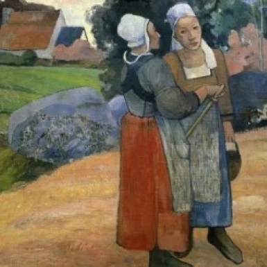 Paysannes Bretonnes 1894 Paul Gauguin (1848-1903/French) Musee d'Orsay постер с видом Парижа Print (24x36) | Дом и сад