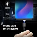 Магнитный кабель USLION 3A Micro USB Type-C, светодиодный магнитный кабель для быстрой зарядки для Samsung, Xiaomi, Huawei, oneplus, 6t, iPhone X, XR