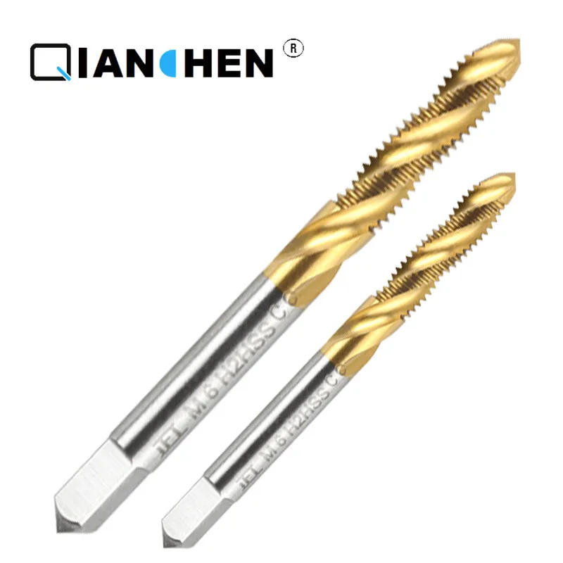 

QIANCHEN independent brand 5 pcs M2 M2.5 M3 M4 M5 M6 M8Screw therad Insert Taps Metric Fine Thread ST Machine Spiral Fluted Tap