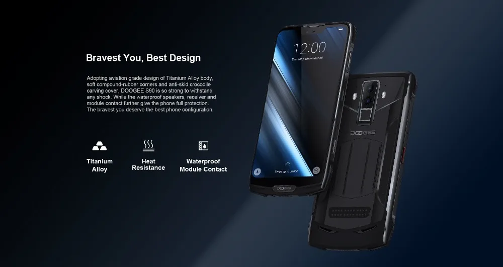 Doogee S90 смартфон с 5 дюймовым дисплеем ОЗУ 6 ГБ ПЗУ 128 5050 мАч 18 дюймов|Смартфоны| |
