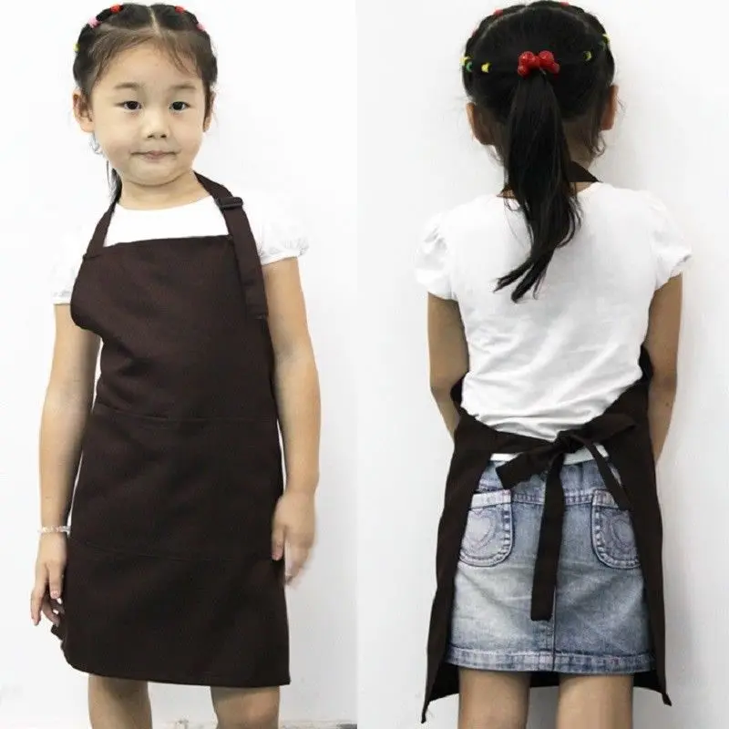 Adjustable Baby Bibs Lace Up Cute Children Kitchen Baking Painting Apron Art Cooking Craft Bib Kids Clothes | Детская одежда и