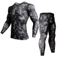 thermal underwear rash guard kit mma compression apparel leggings men unionsuit bodybuilding t shirt camouflage tracksuit men