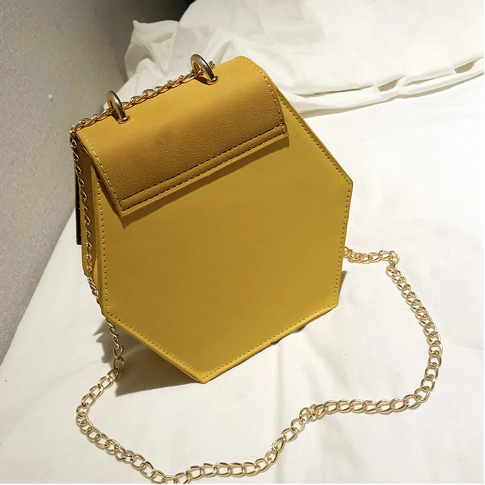 2019 New Women Bag Hexagonal Magnetic Hasp Small Square Chain Strap Crossbody Shoulder Messenger Bags Sac a Main | Багаж и сумки
