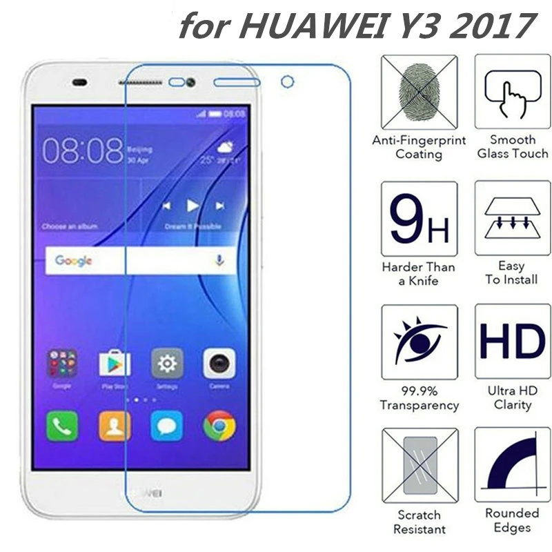 Закаленное Стекло для huawei Y3 2017 Y 3 Экран Защитная 5 дюймовый крышка смартфона