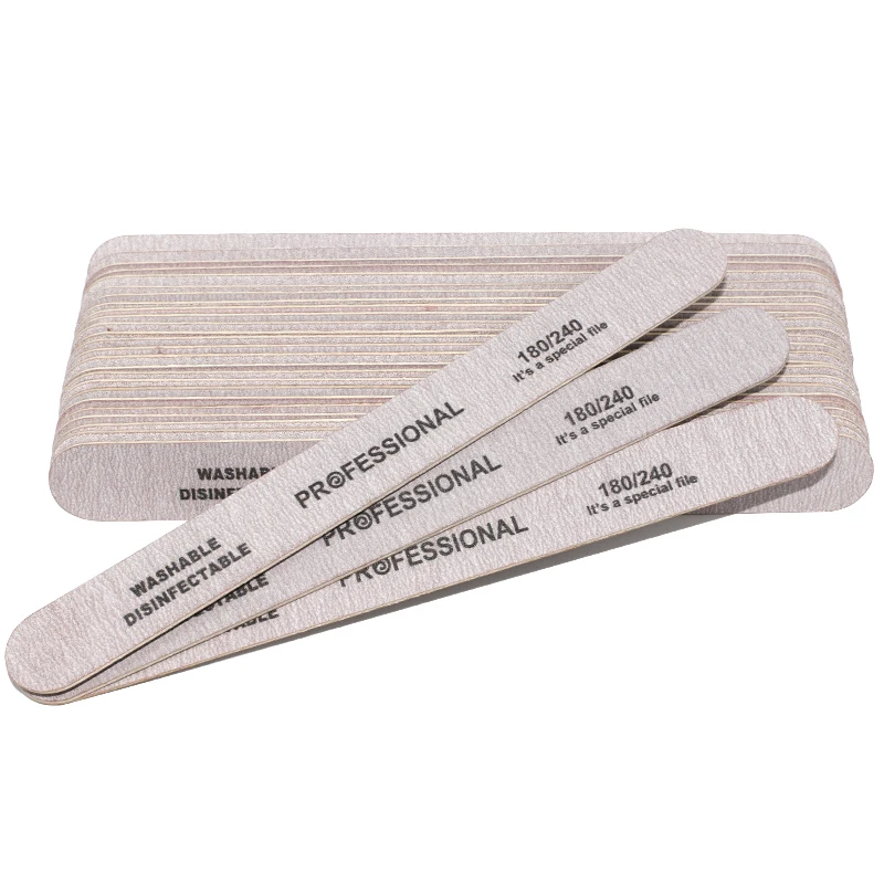 

10Pcs 180/240 Nail File Wooden Sanding Buffer Block nagelvijl Professional NailFiles For Manicure Glitter Polisher Thick Stick