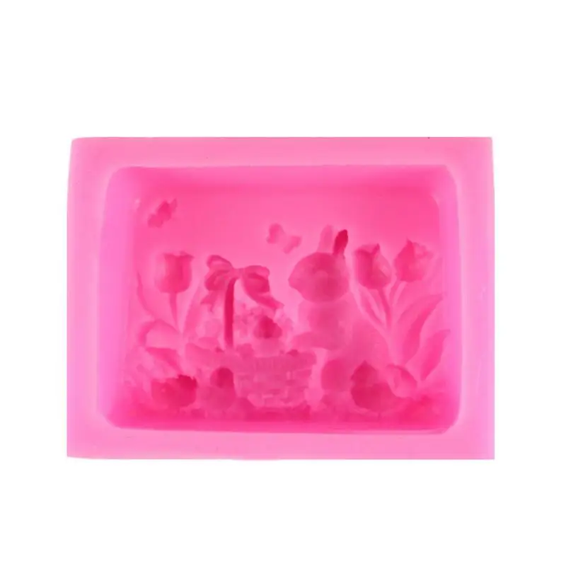Пасха 3D кроликов Торт Животных Форма Силиконовая Fondant Mold Кухня печенья мыло с