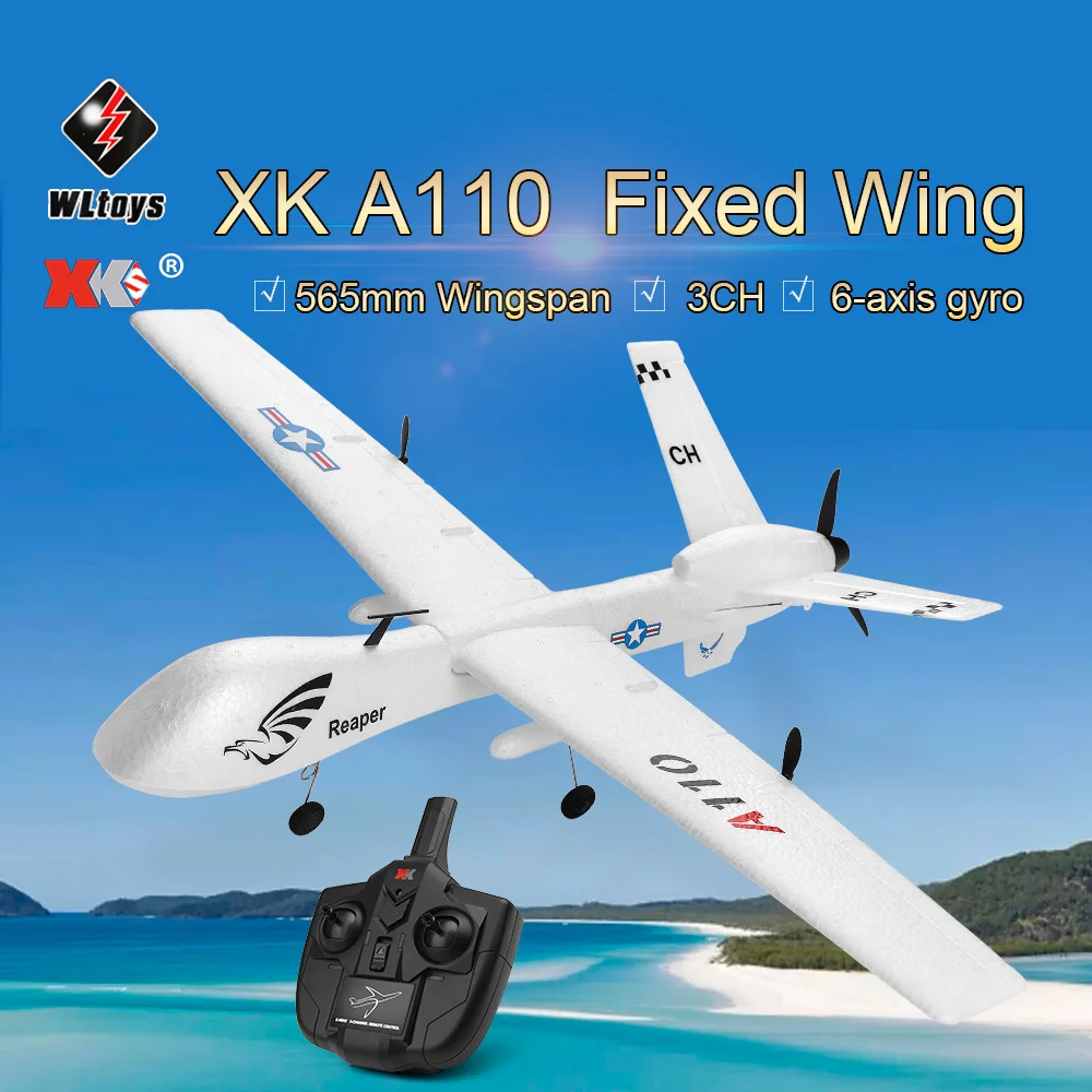 Оригинальный гоночный самолет на радиоуправлении WLtoys XK A110 2 4G 565 мм 3CH RC с