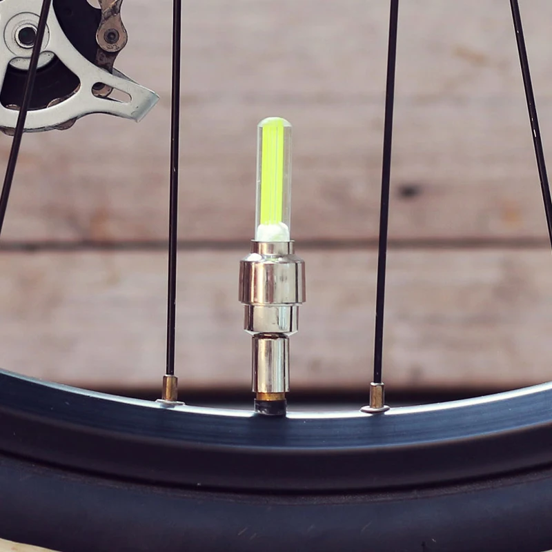 2pcs Bicycle Tire Valve Lights Cycling Wheel Caps LED Lantern Bike Spokes Lamp Accessories Color blue Green Pink Yellow | Спорт и