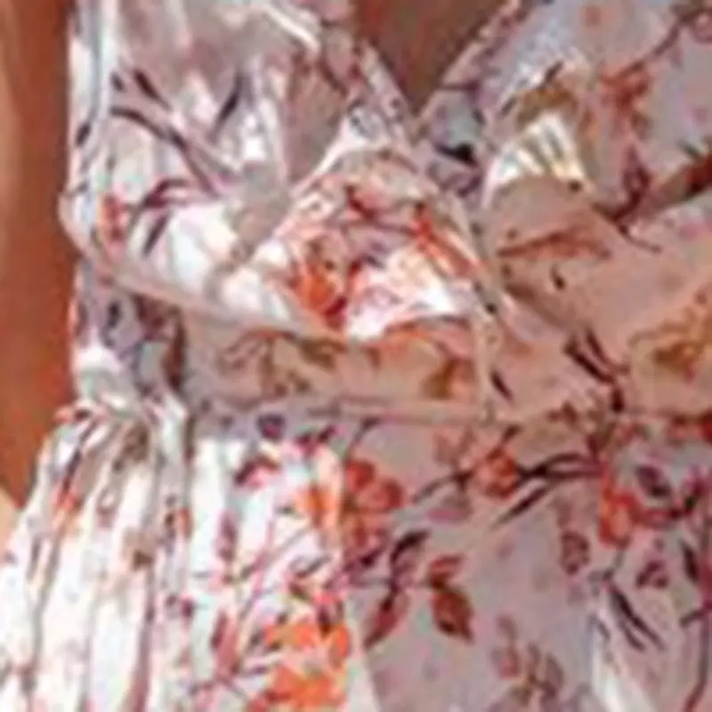 Женское пляжное платье с оборками Boho Пляжное цветочным принтом летнее глубоким