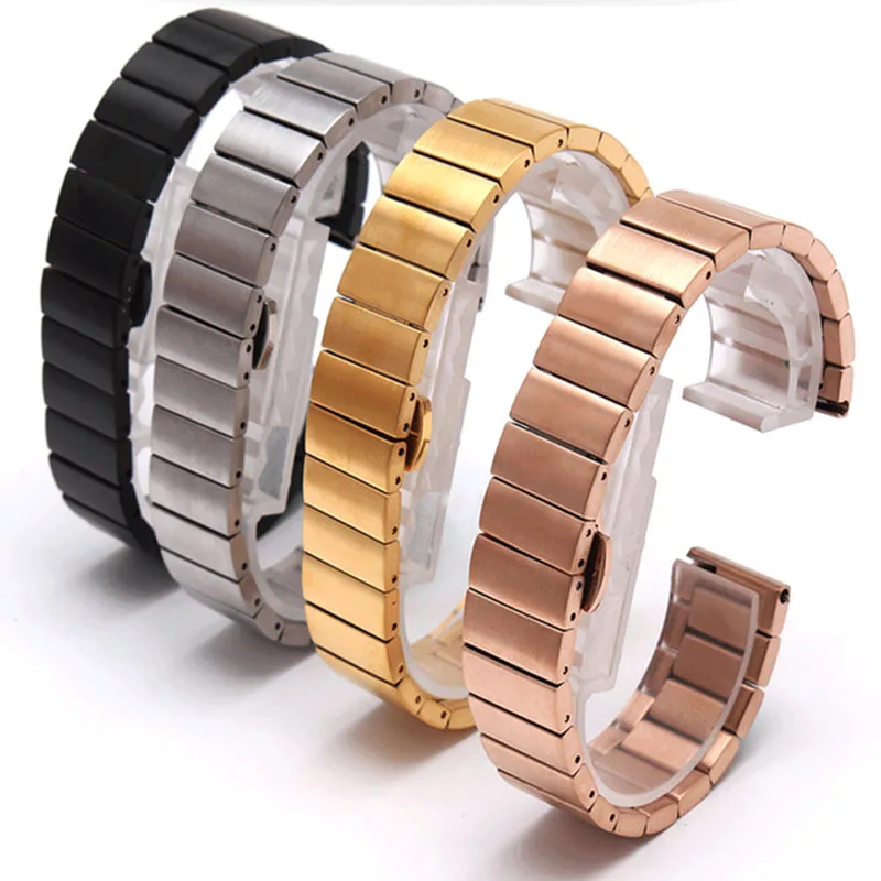 Watch accessories steel strap 16mm18mm20mm22mm stainless steel strap sports waterproof metal belt female men watch band