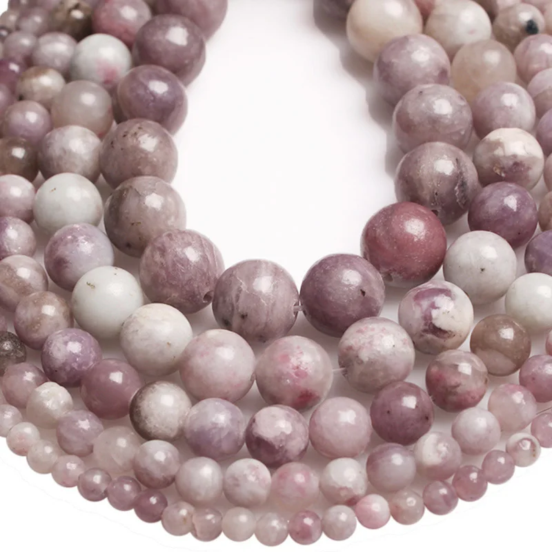 Beads Natural Stone Purple Lavender Violet Lilac Loose Round Spacer For Bracelet &amp jewelry Making 4 6 8 10 12mm | Украшения и